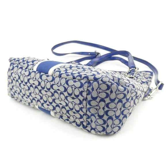 Coach Signature Navy Foldover Crossbody F27024 - Picture 4 of 16